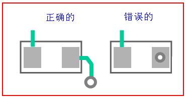 通孔最好不要打在焊盘上